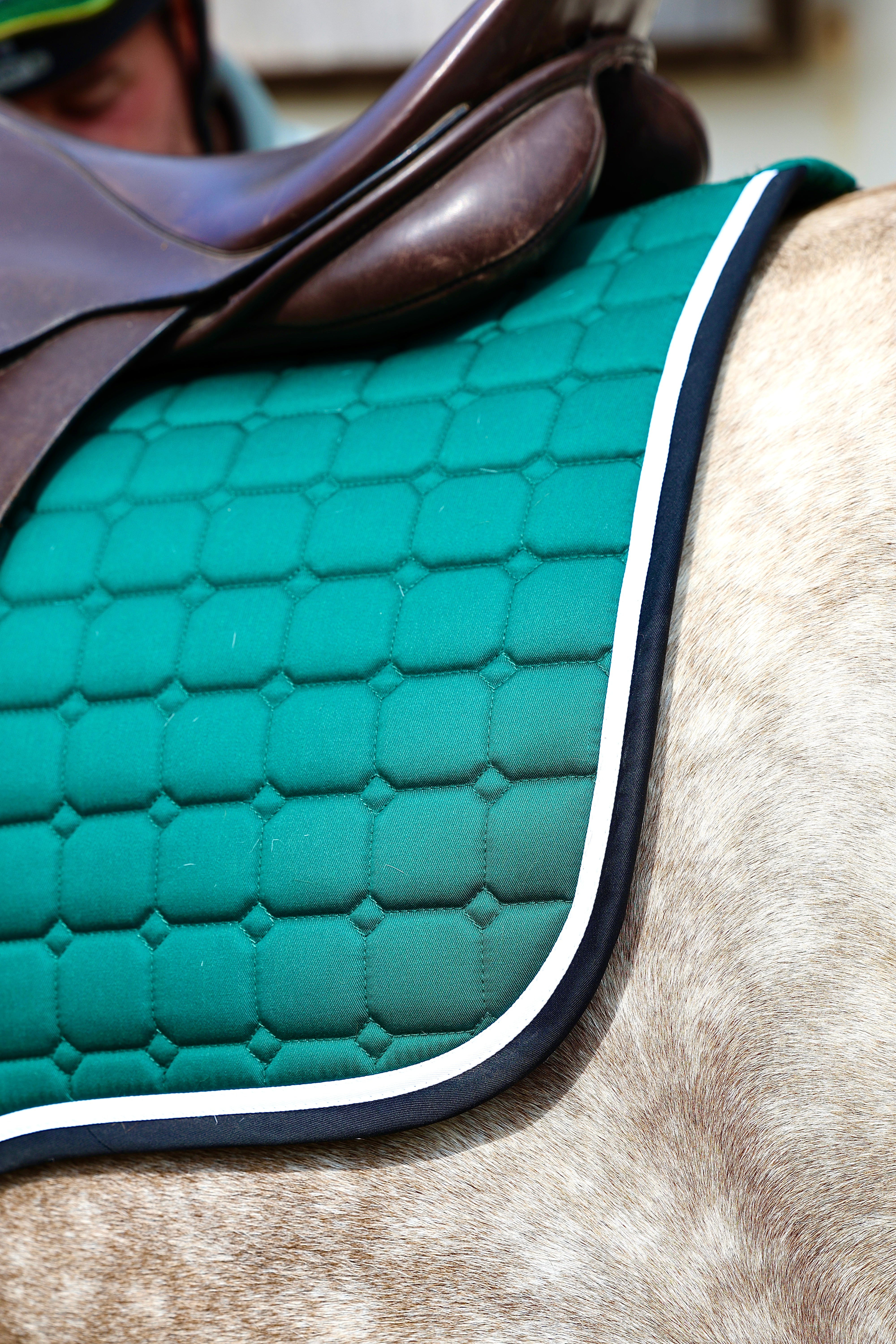 Green, Black & White Dressage Saddle Pad