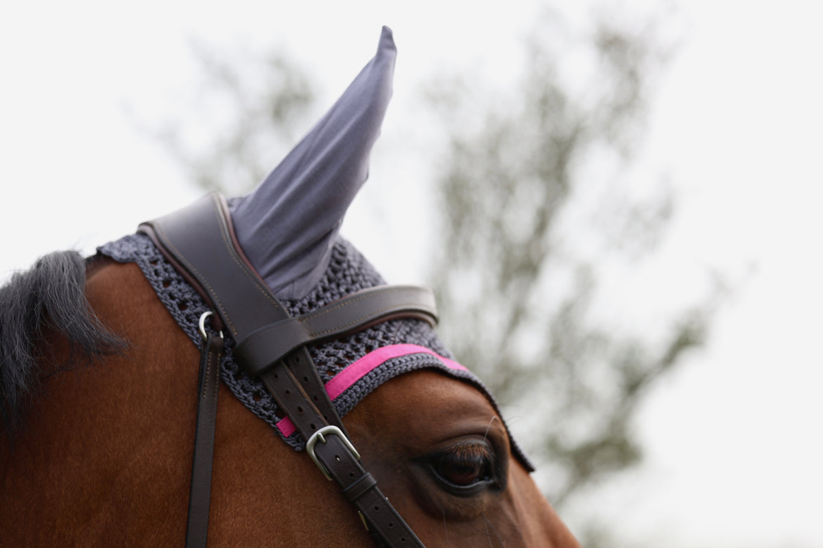 Grey & Fuchsia Fly Veil