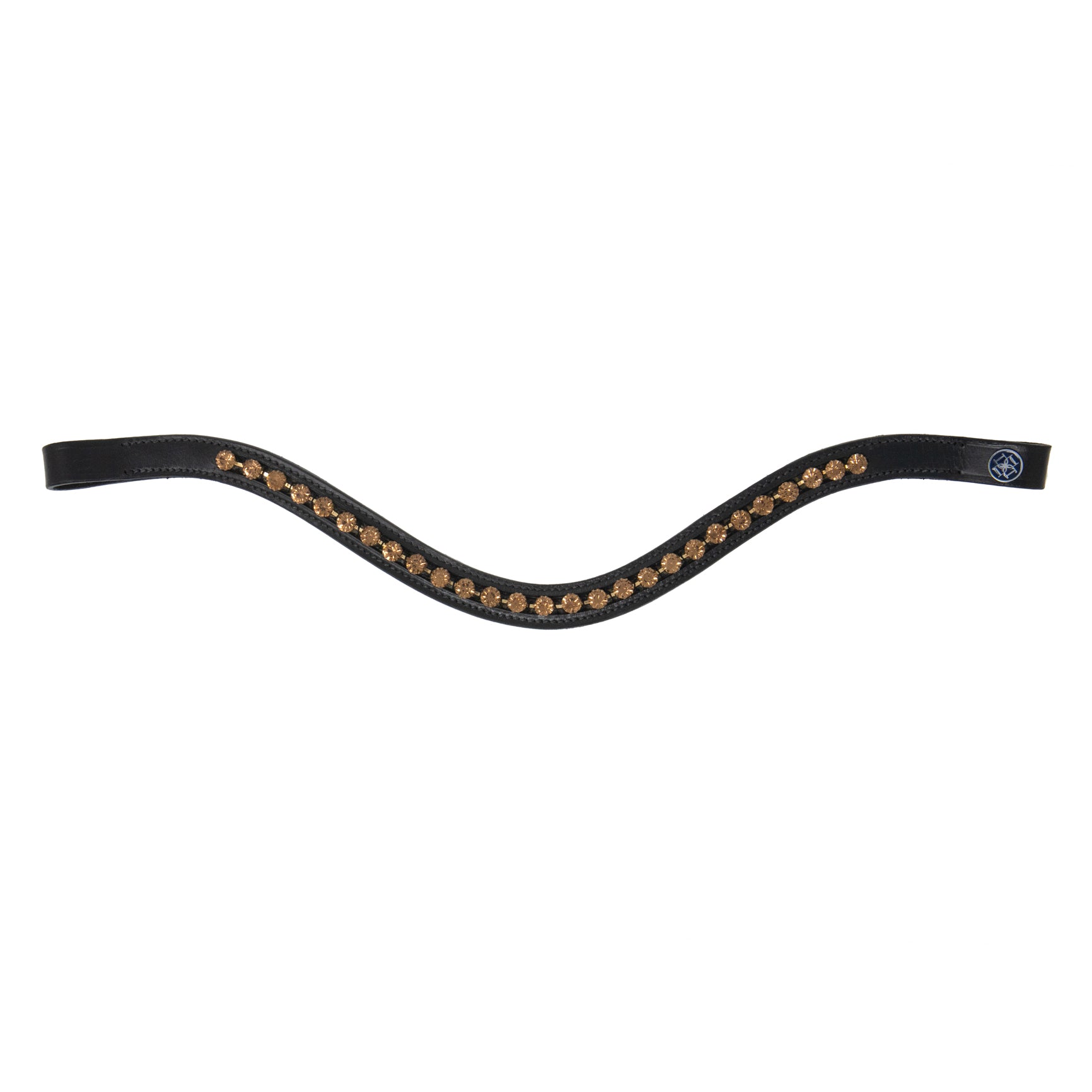 Dapple Equestrian horse browband with amber Diamante details called Amber Browband