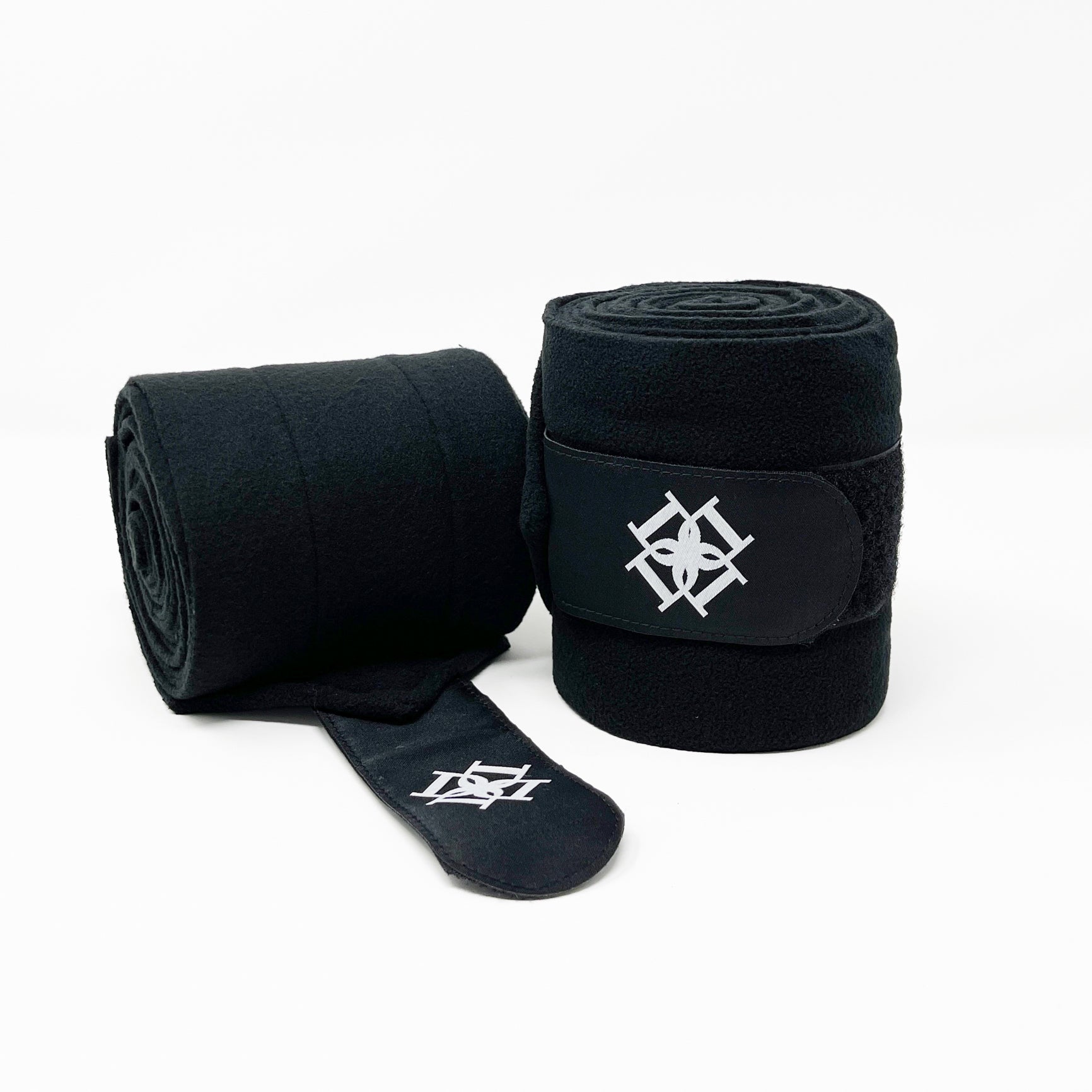 Dapple Equestrian set of 4 Black Fleece Bandages