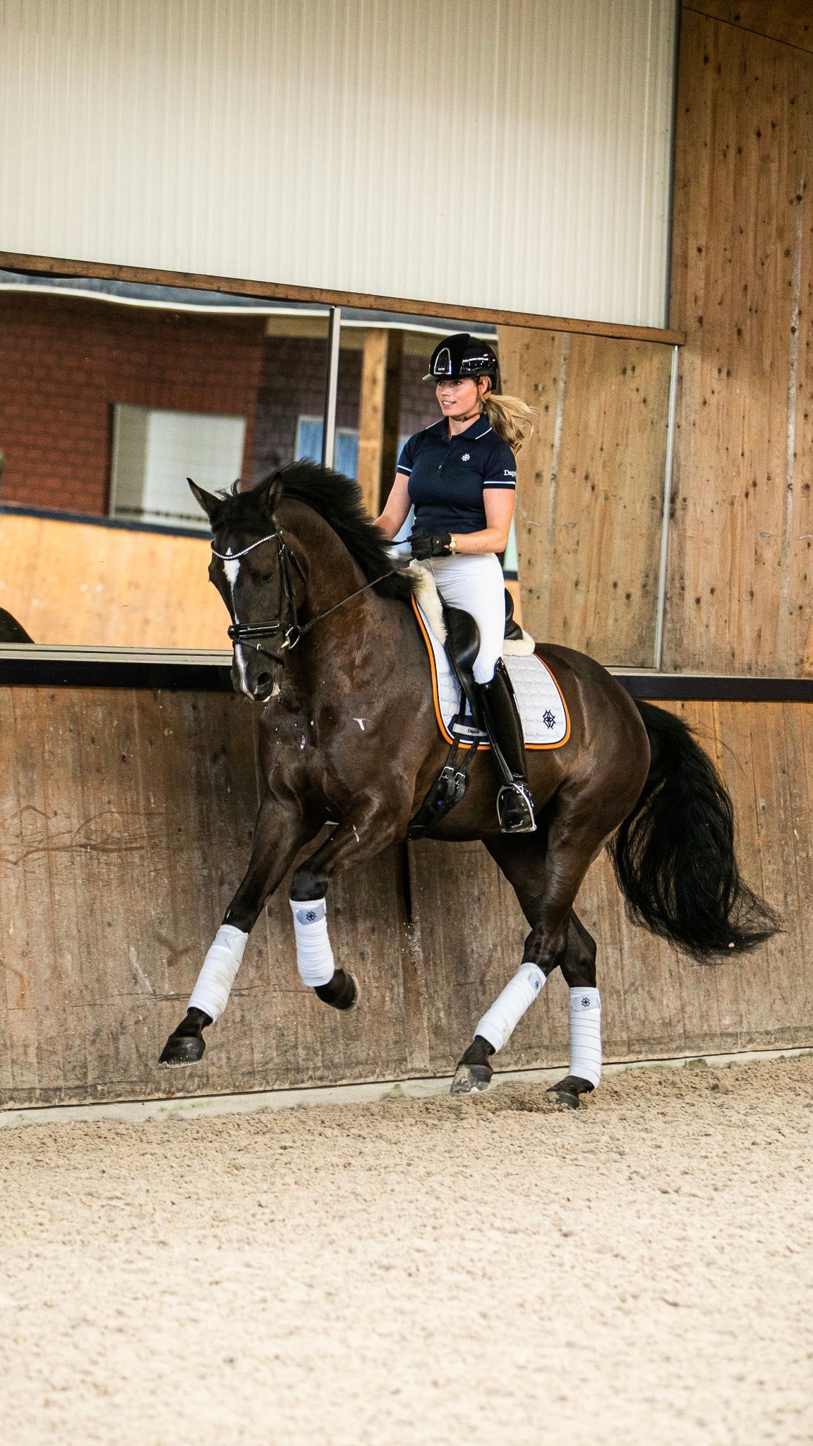 Dapple Equestrian Cloud Grey Dressage saddle pad and bandages