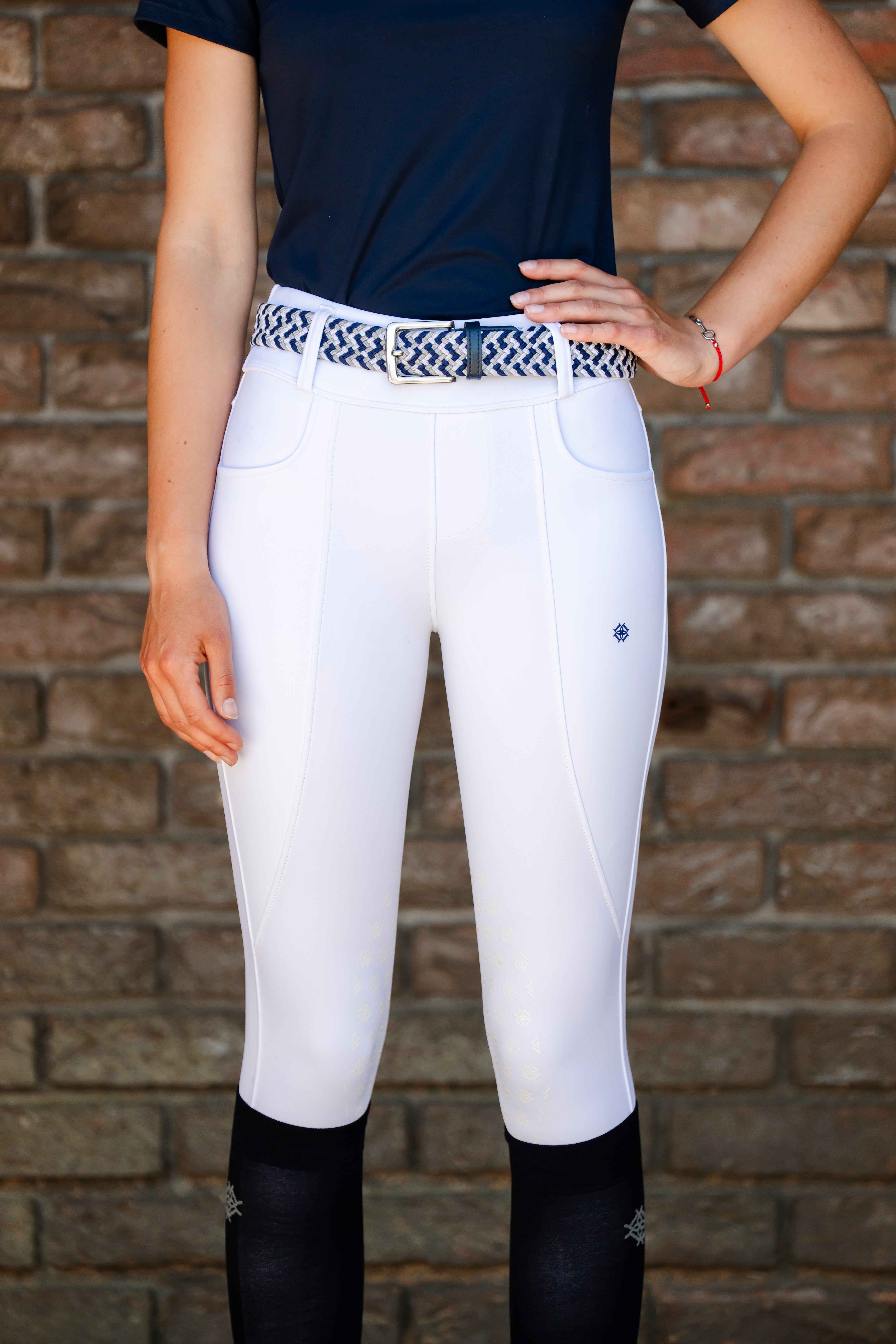 White Compression Shaper Riding Leggings