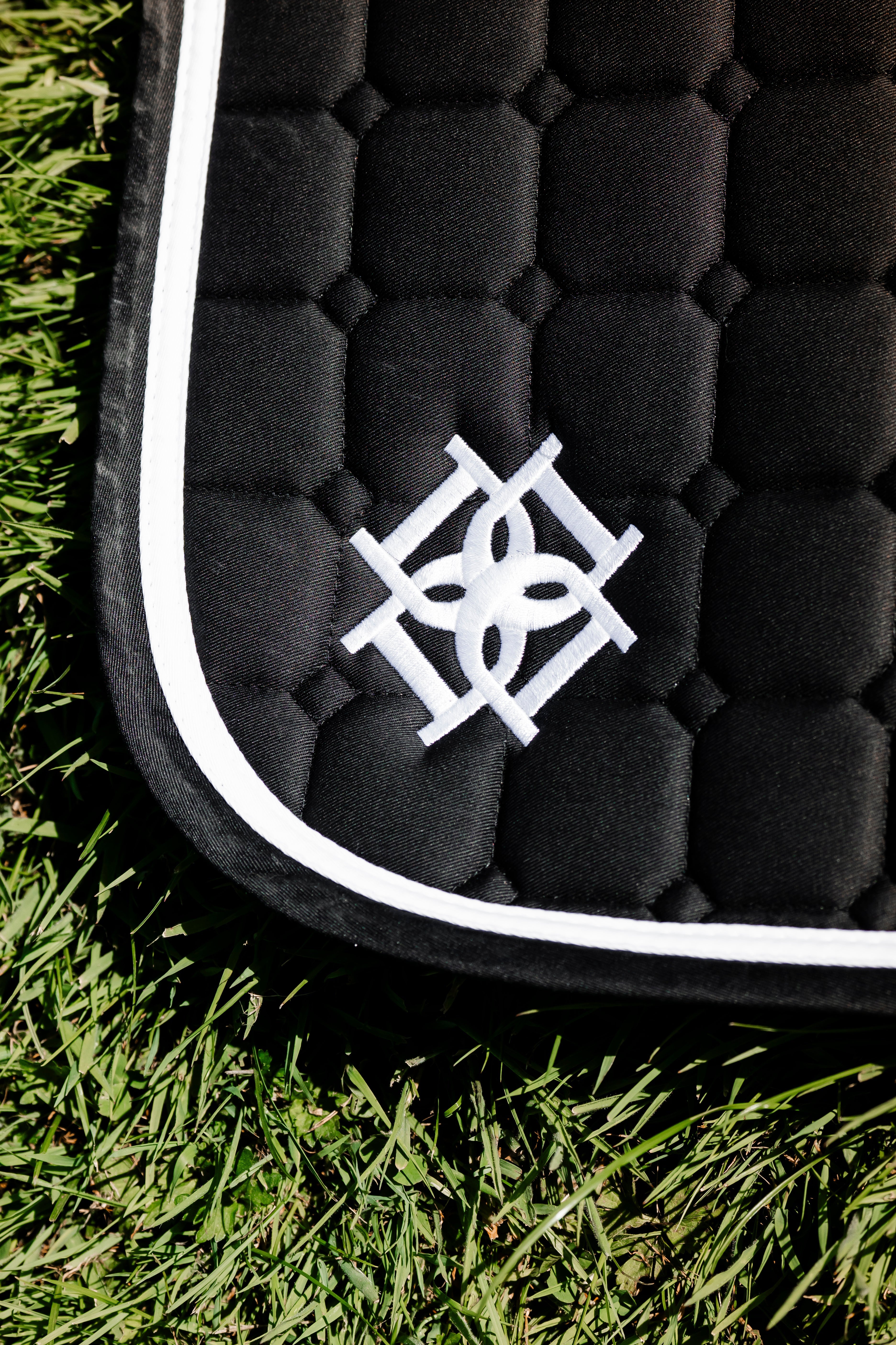 Black Saddle Pad and Fly Veil Set