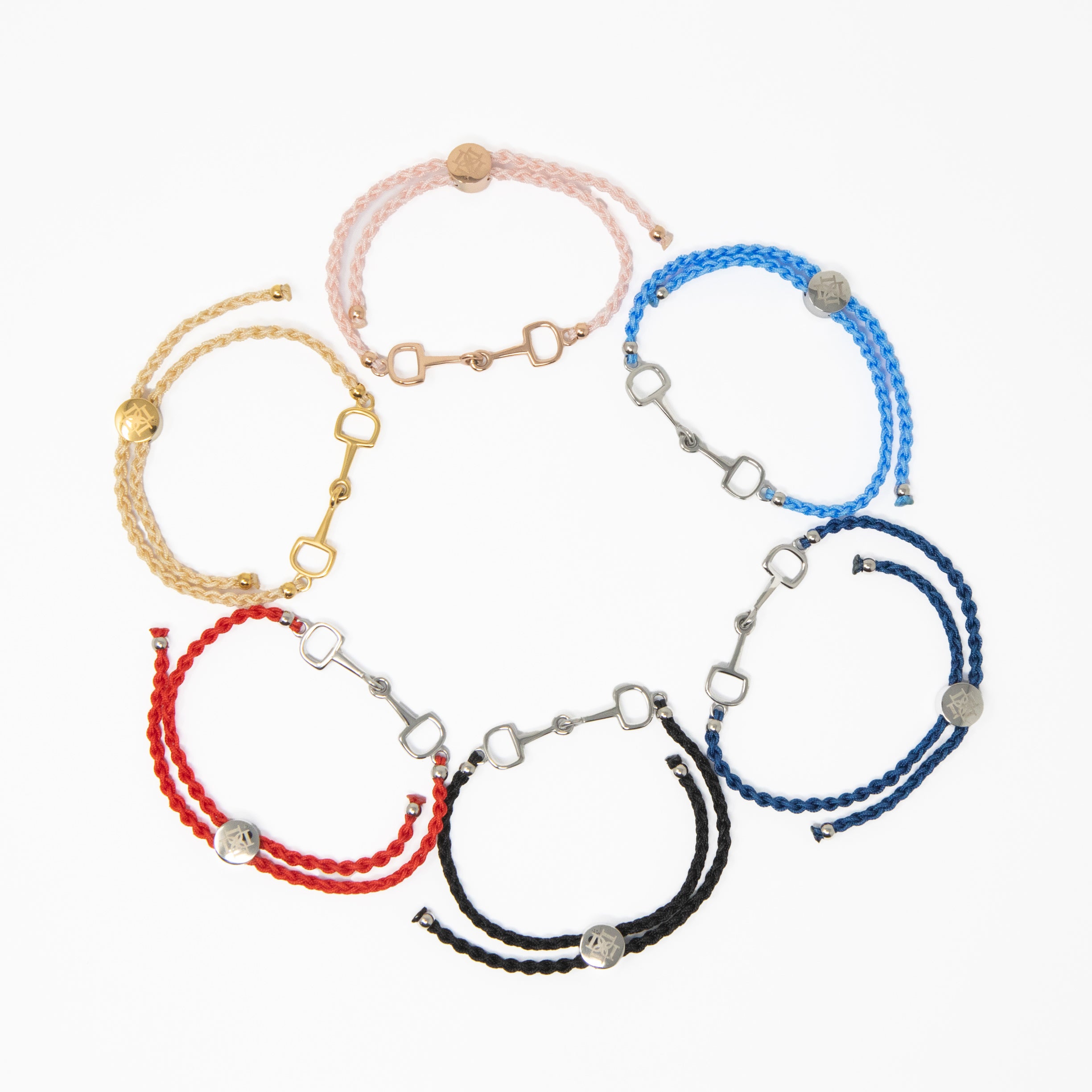 Dapple Equestrian Bracelets in Black, Red, Gold, Pink, Navy, and Blue