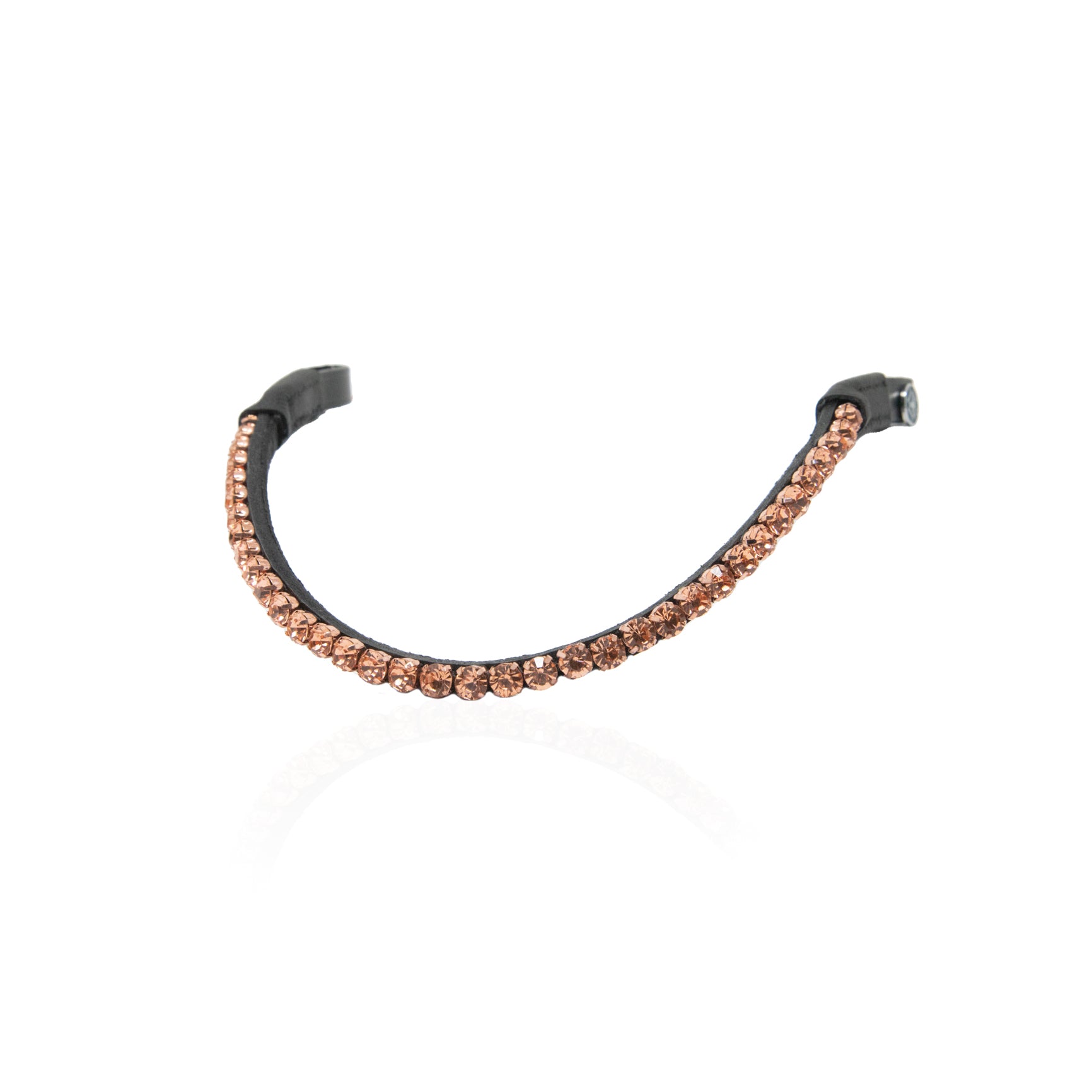Dapple Equestrian horse browband with orange Diamante details