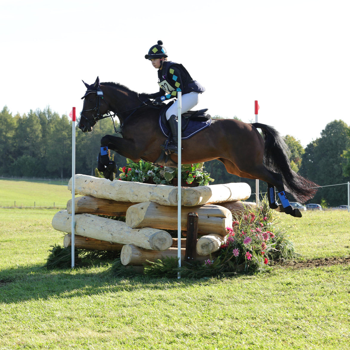 Dapple Rider Drew Munro Eventing in the Dapple Cutaway Saddle Pad