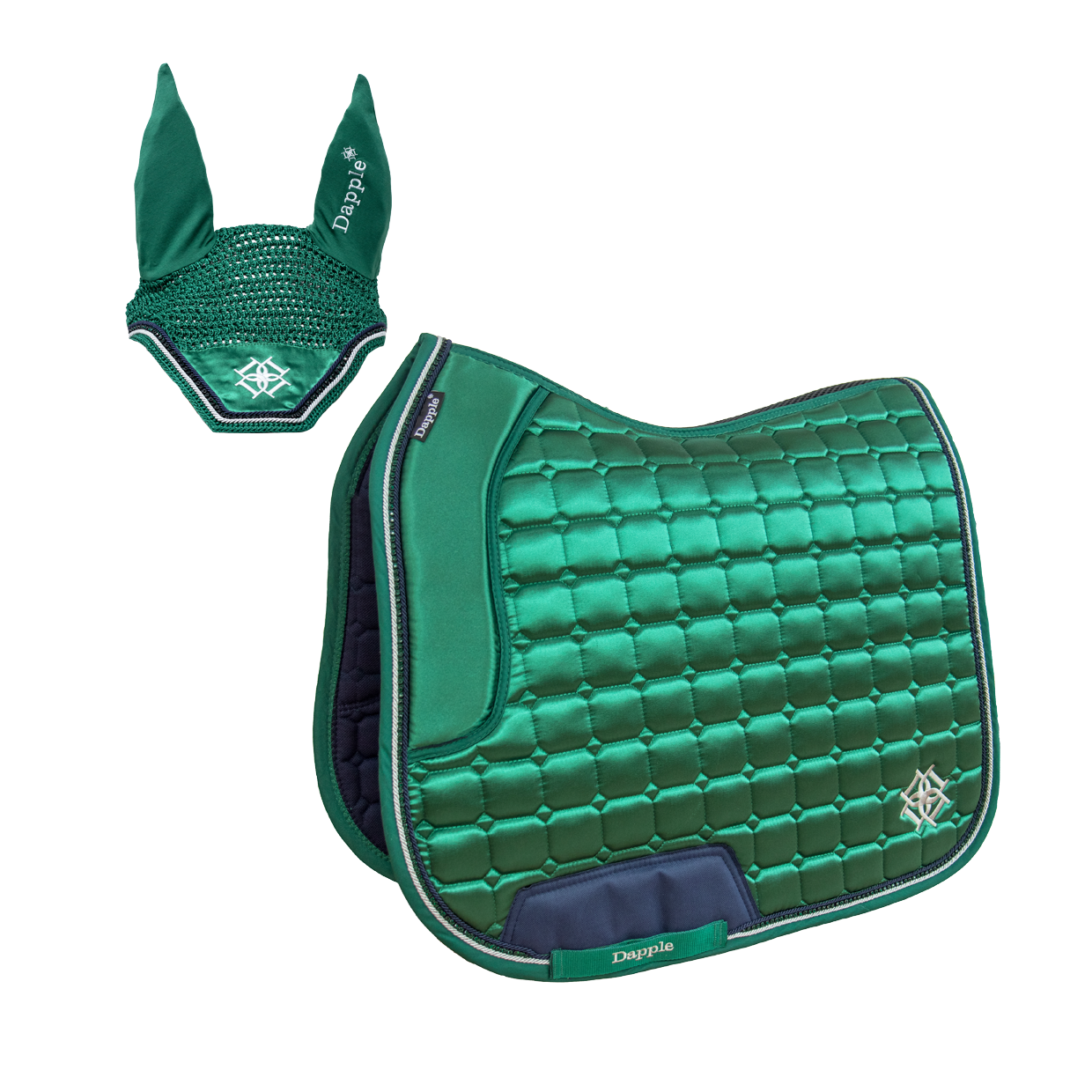 Emerald Green Saddle Pad and Fly Veil Set