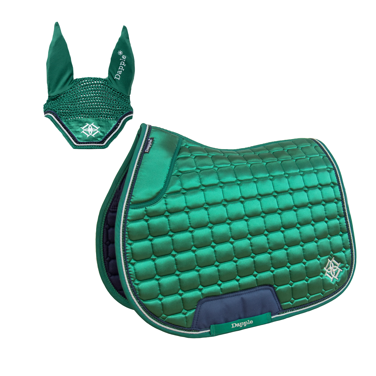 Emerald Green Saddle Pad and Fly Veil Set