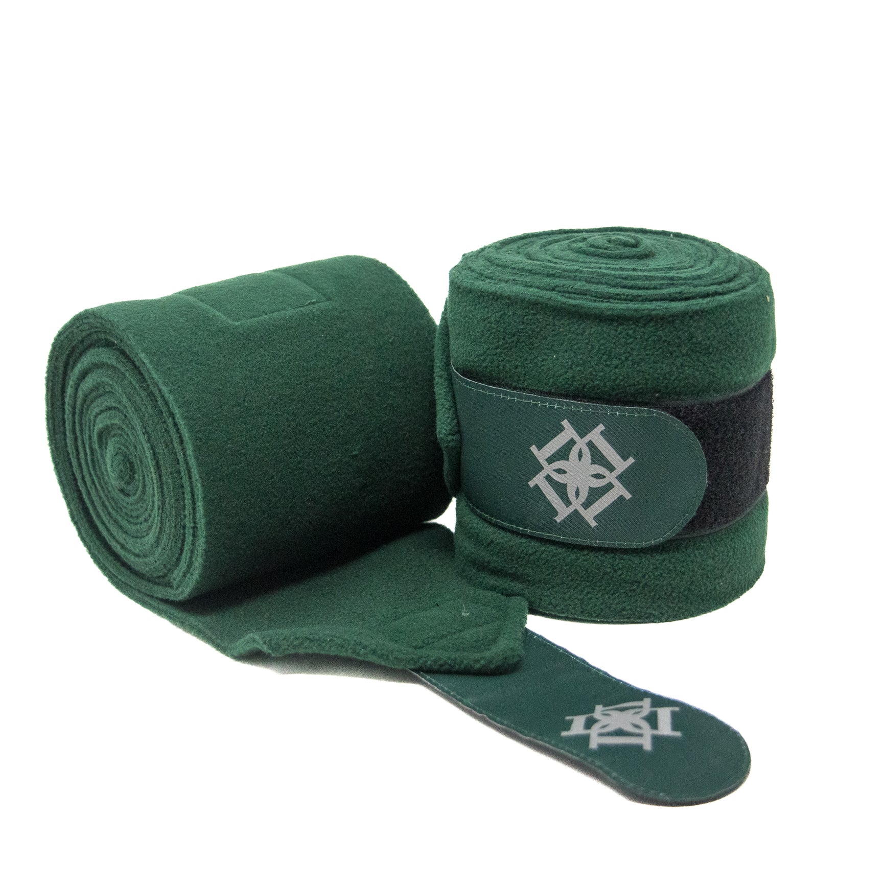 Dapple Equestrian set of 4 Emerald Green Fleece Bandages