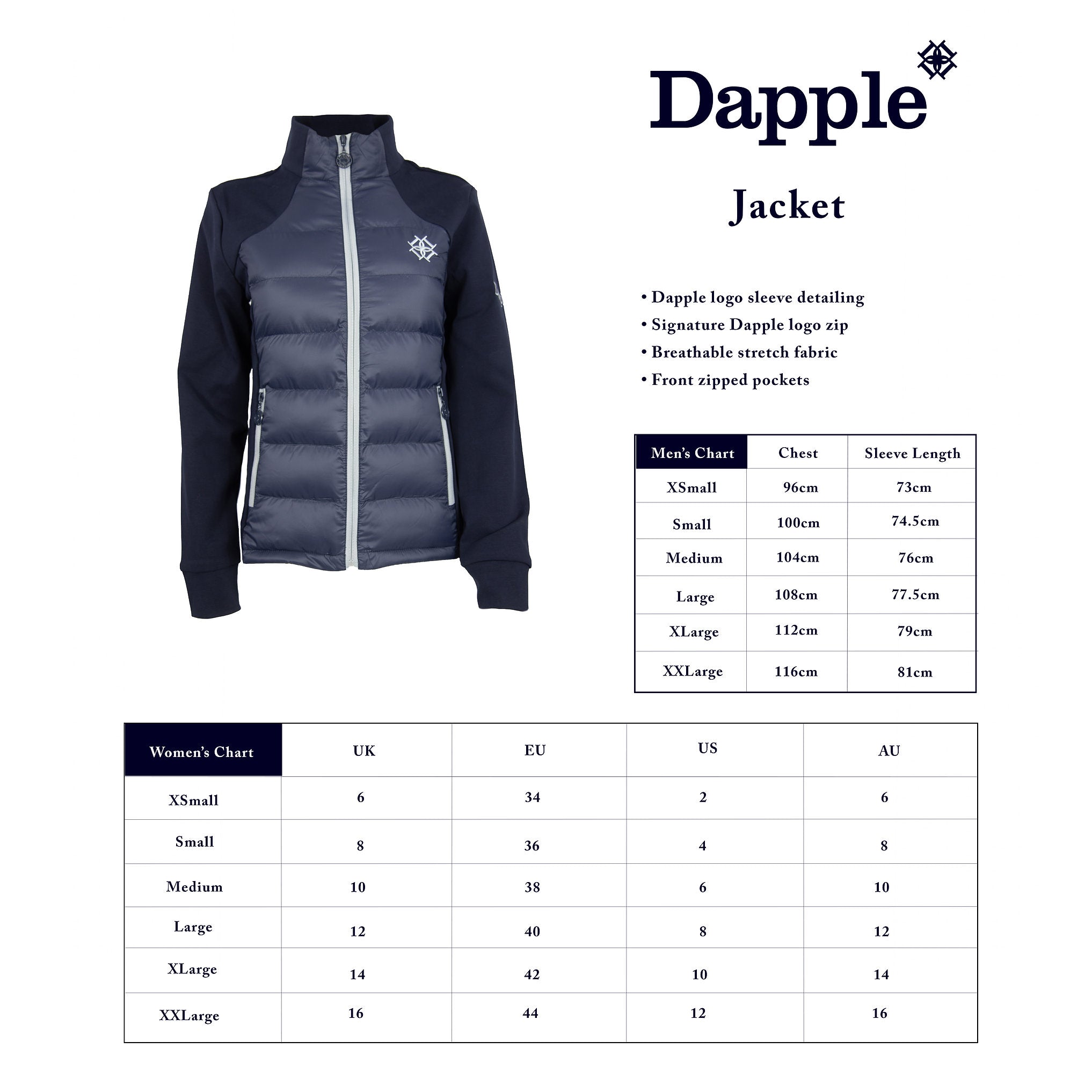 Hybrid Jacket Sizing Chart