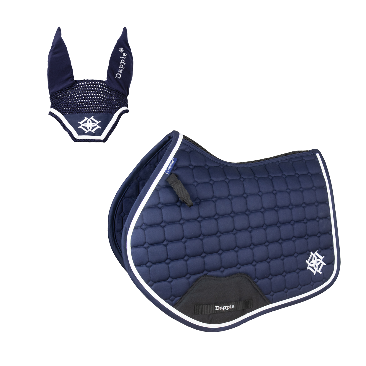 Navy Saddle Pad and Fly Veil Set