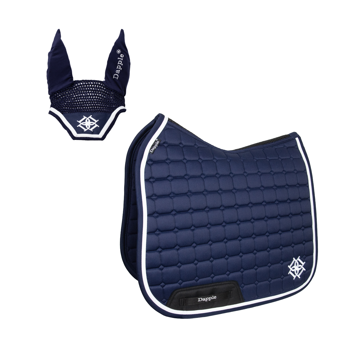 Navy Saddle Pad and Fly Veil Set
