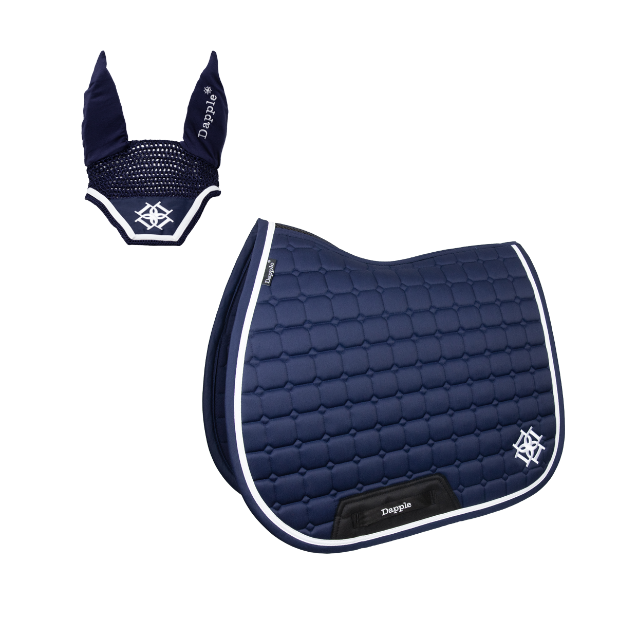 Navy Saddle Pad and Fly Veil Set