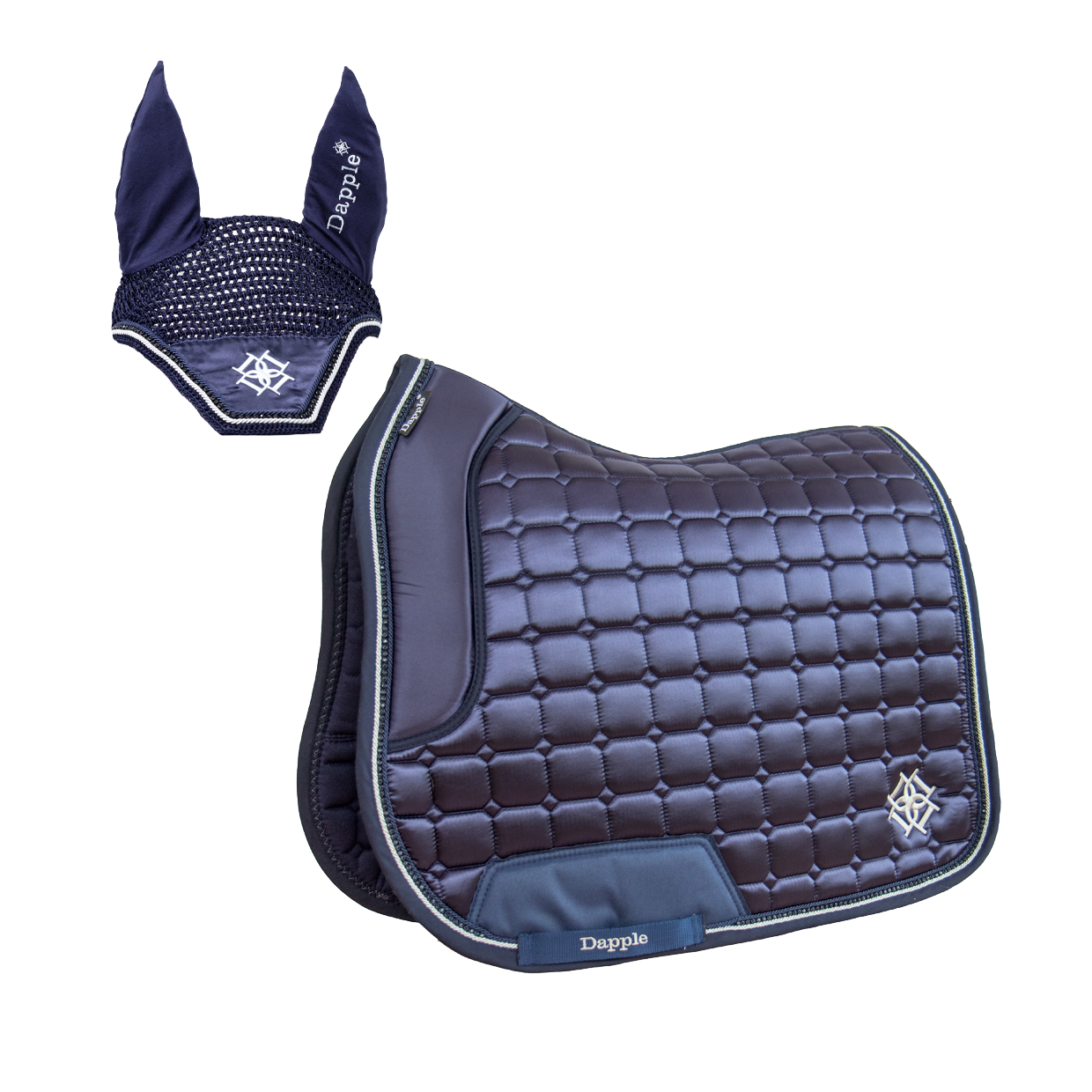 Oxford Blue Saddle Pad and Fly Veil Set