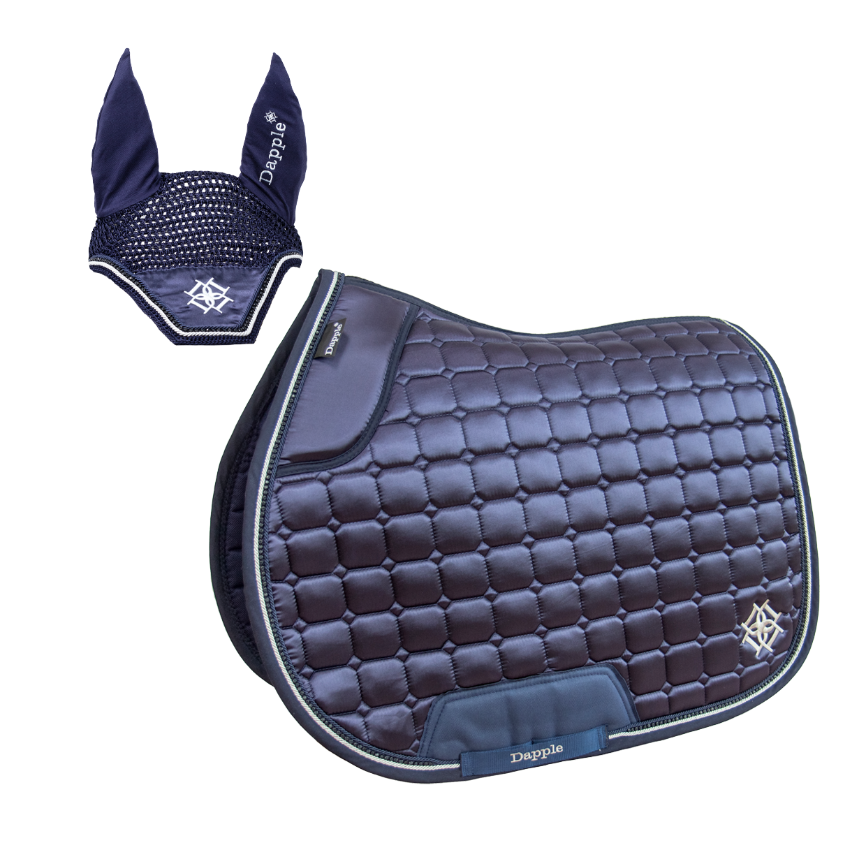 Oxford Blue Saddle Pad and Fly Veil Set