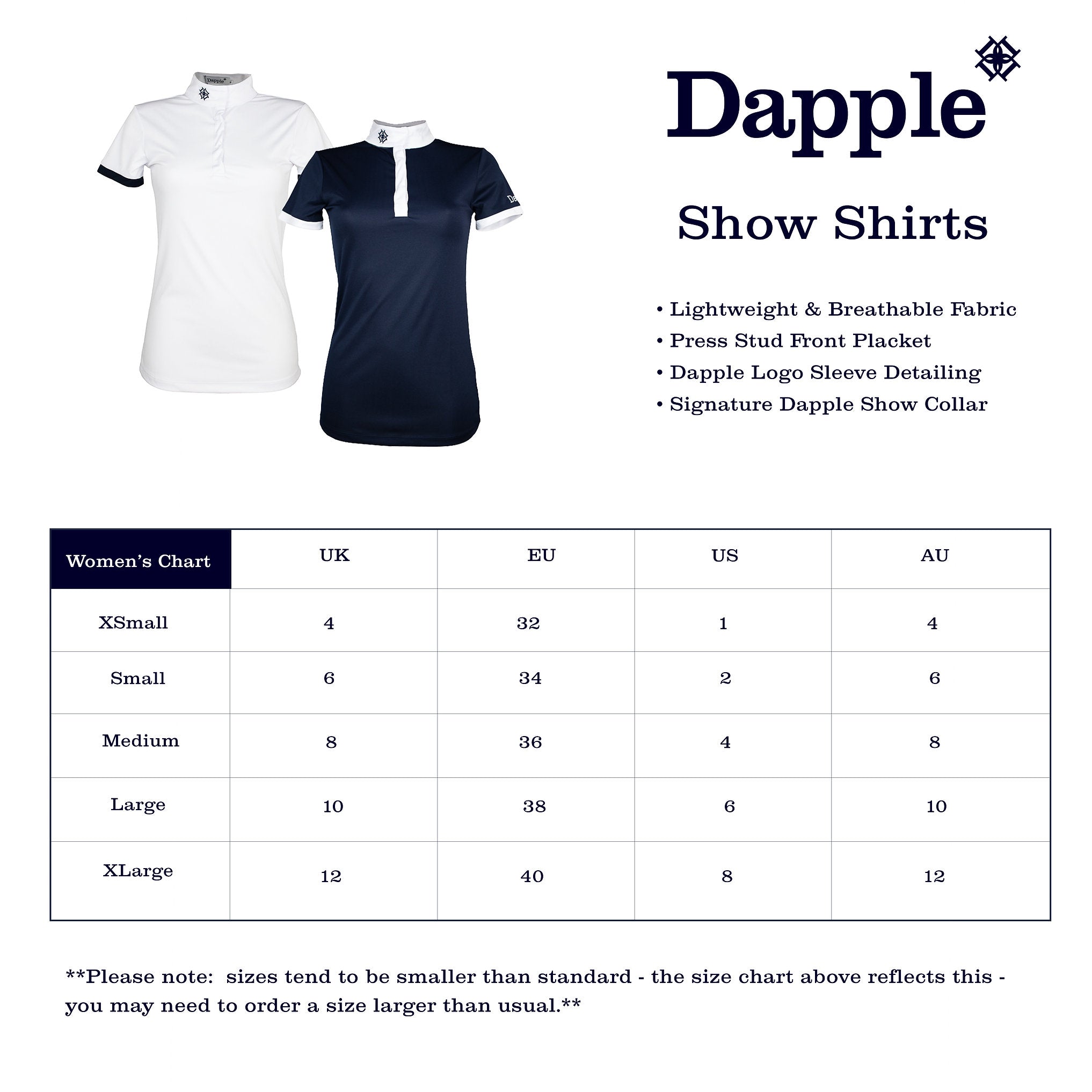 Show Shirt Sizing Chart