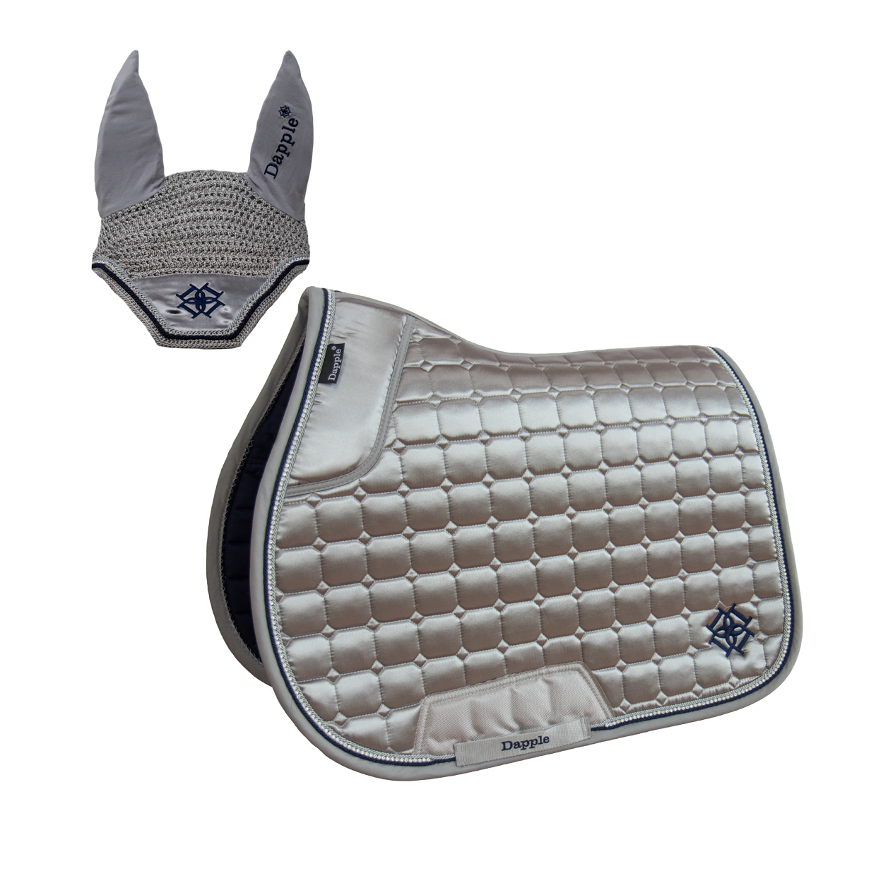 Arctic Silver Saddle Pad and Fly Veil Set