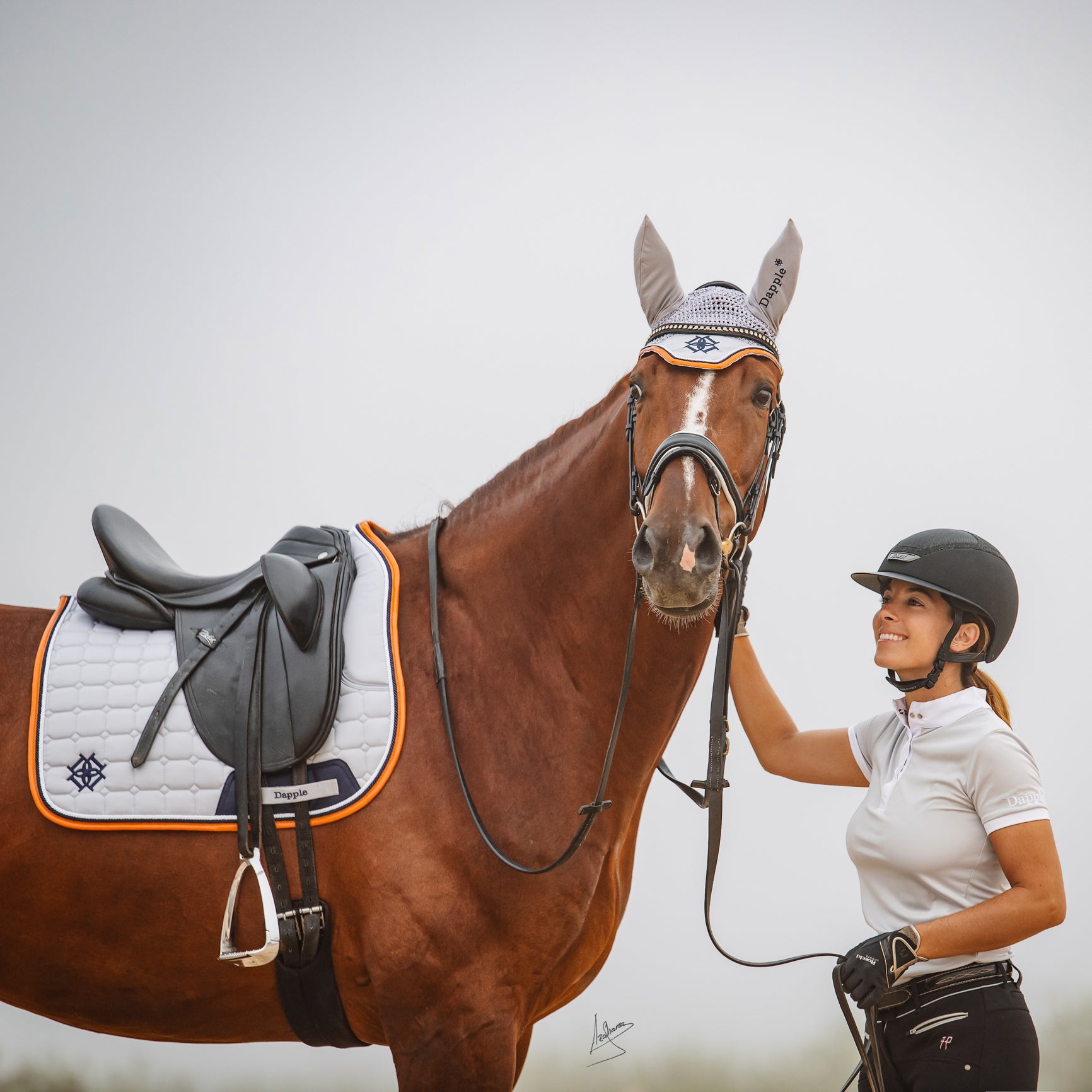Spanish Dressage Rider Carmen Alanis and her Horse wearing Dapple Equestrian