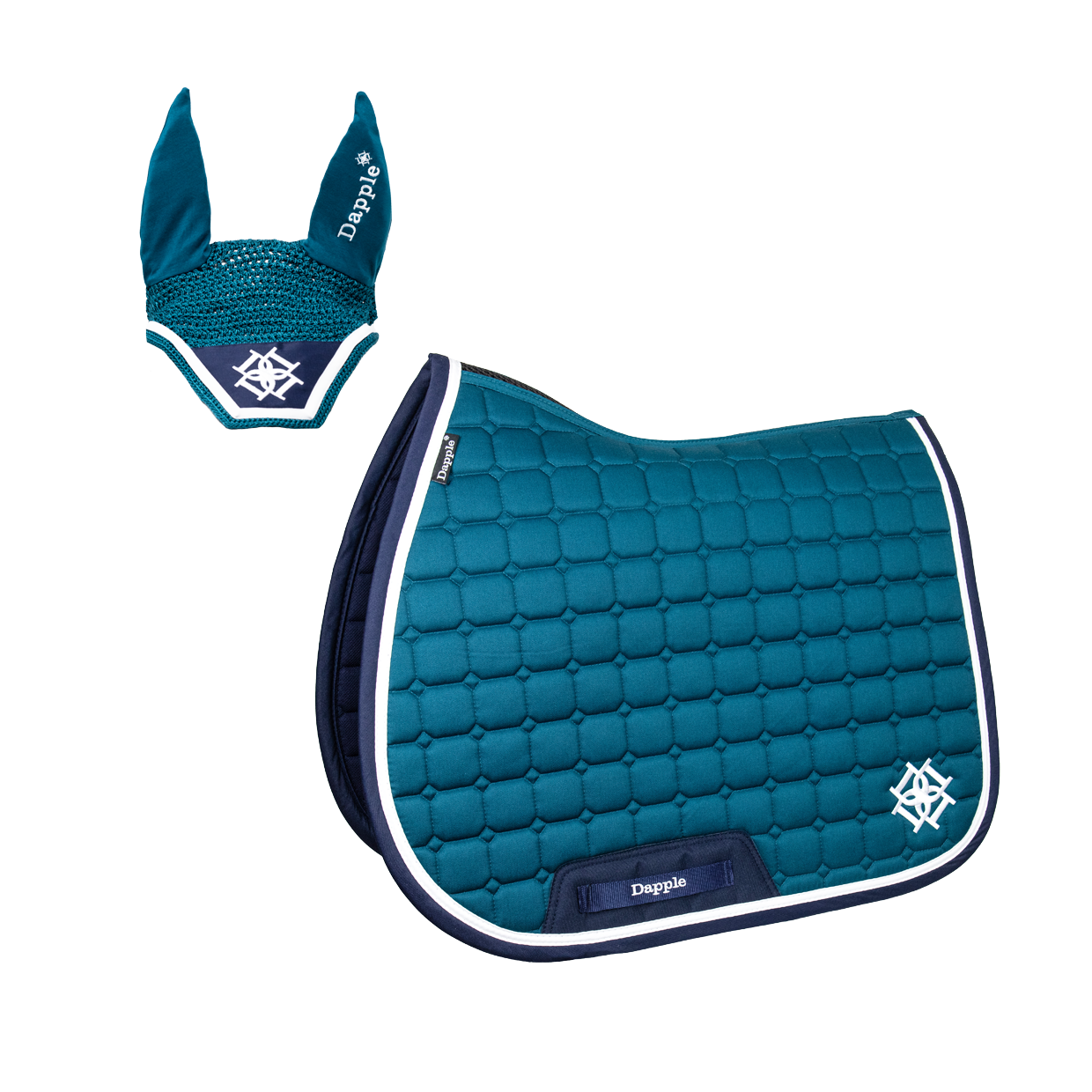 Teal Saddle Pad and Fly Veil Set