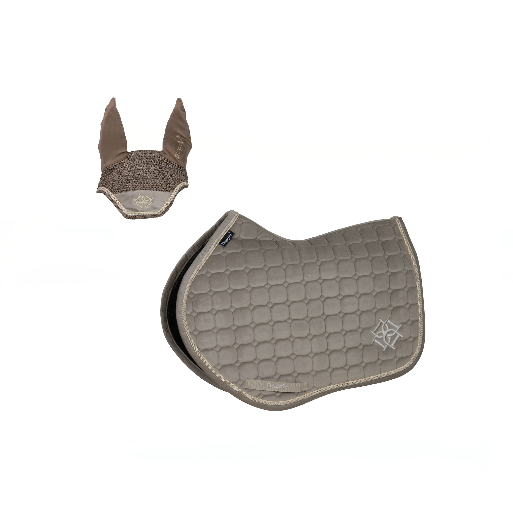Velvet Irish Cream Saddle Pad and Fly Veil Set