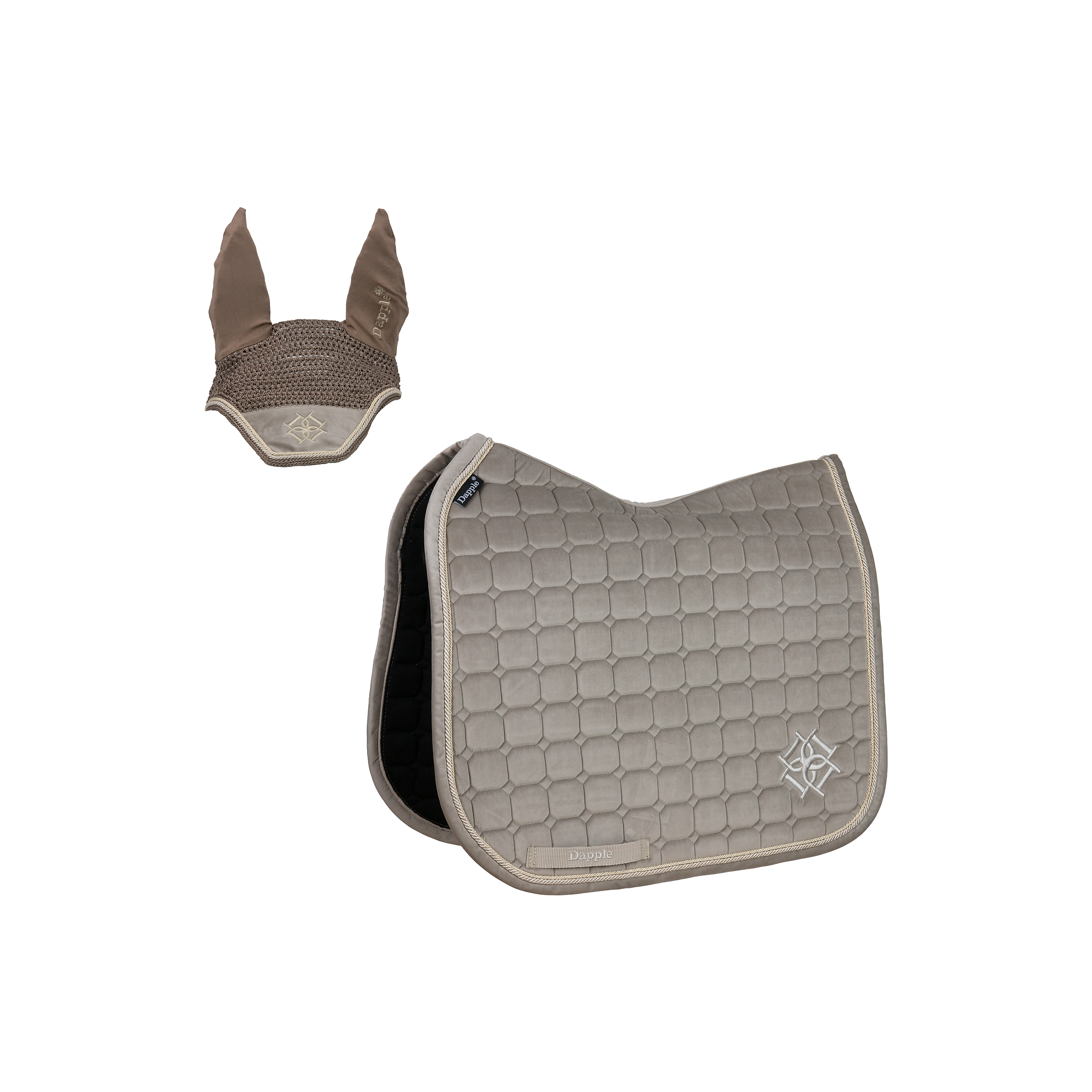 Velvet Irish Cream Saddle Pad and Fly Veil Set