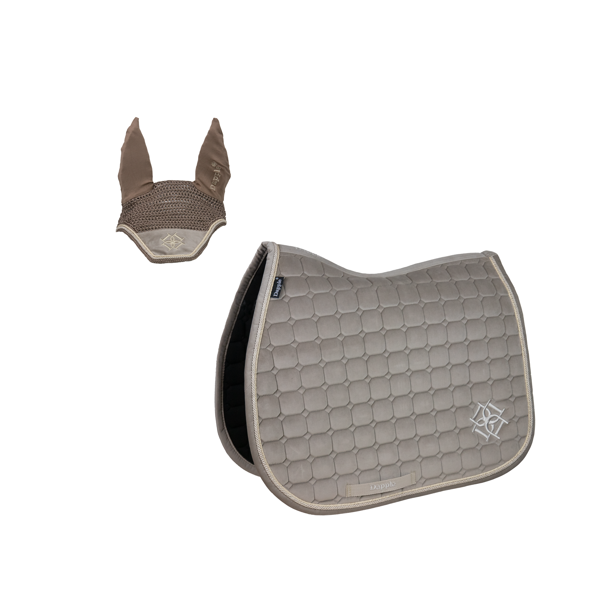 Velvet Irish Cream Saddle Pad and Fly Veil Set