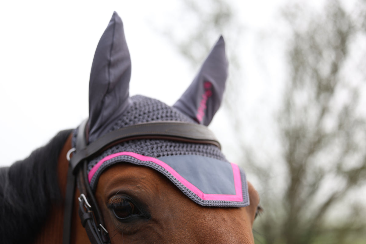 Grey & Fuchsia Fly Veil