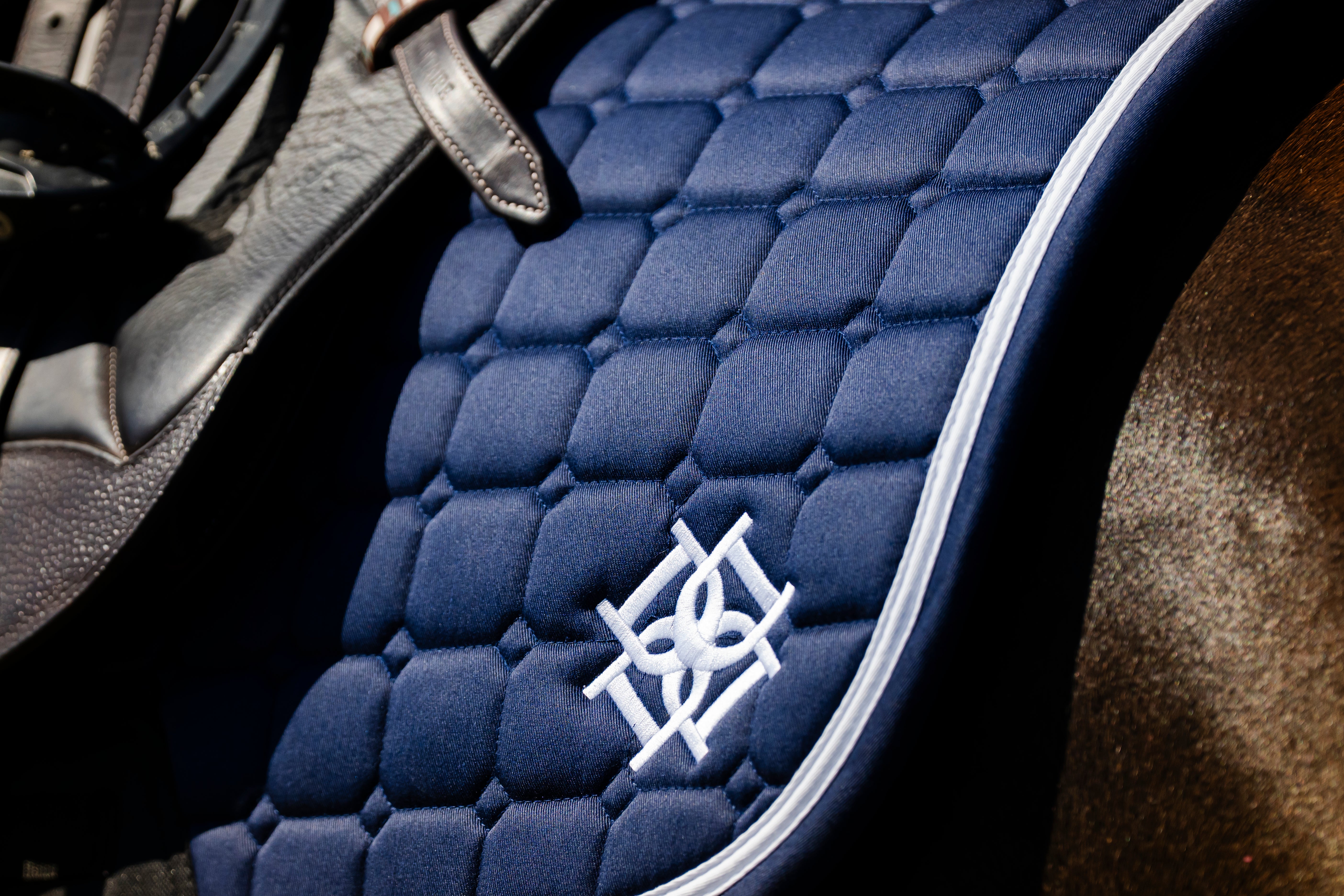 Navy & White  Saddle Pad