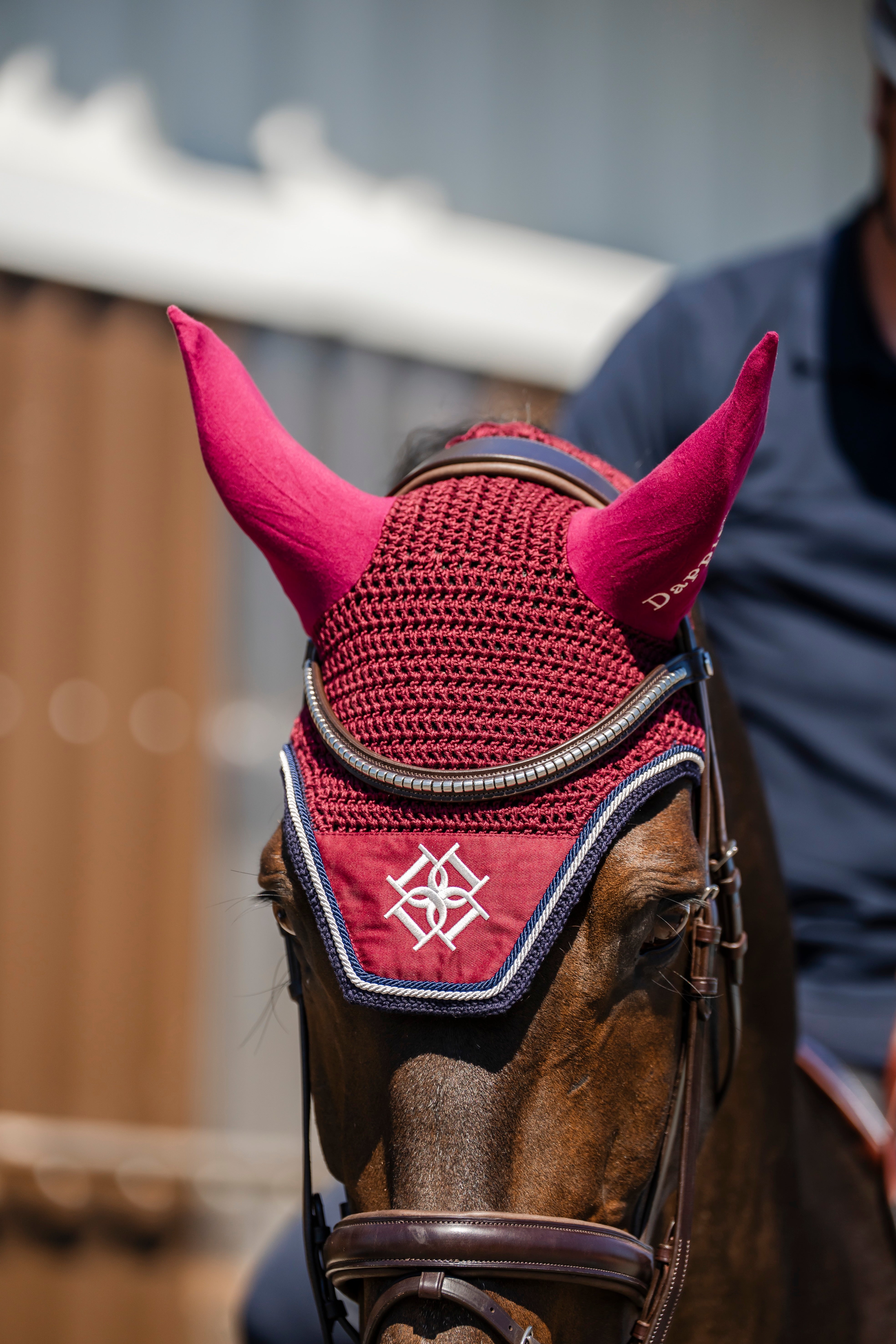 Burgundy Saddle Pad and Fly Veil Set