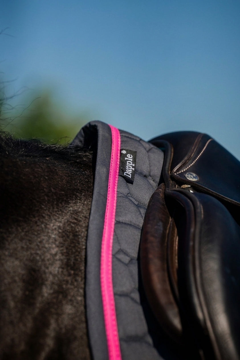 Grey & Fuchsia Dressage Saddlepad