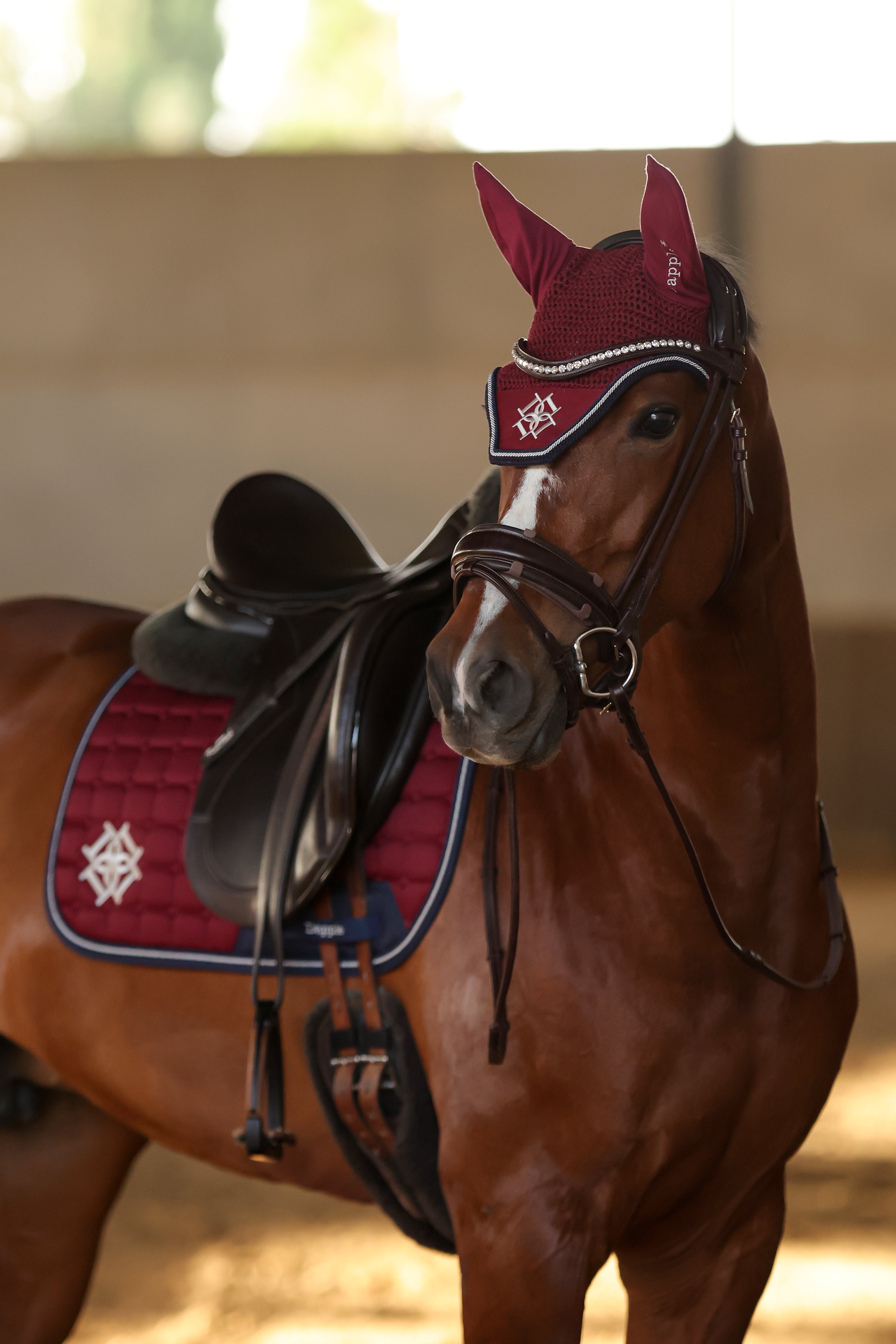 Dapple Burgundy Fly Veil
