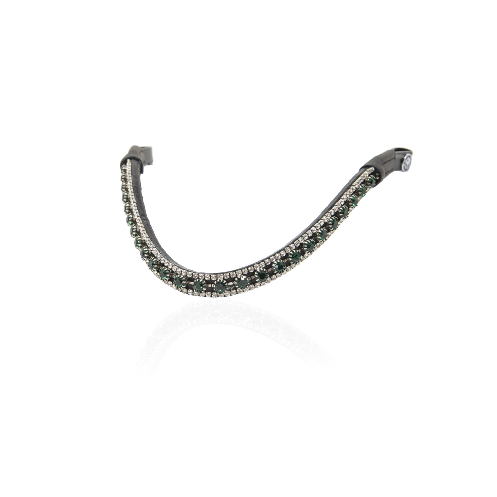 Dapple Equestrian horse browband with Emerald Green Diamante details called Emerald Green Browband 