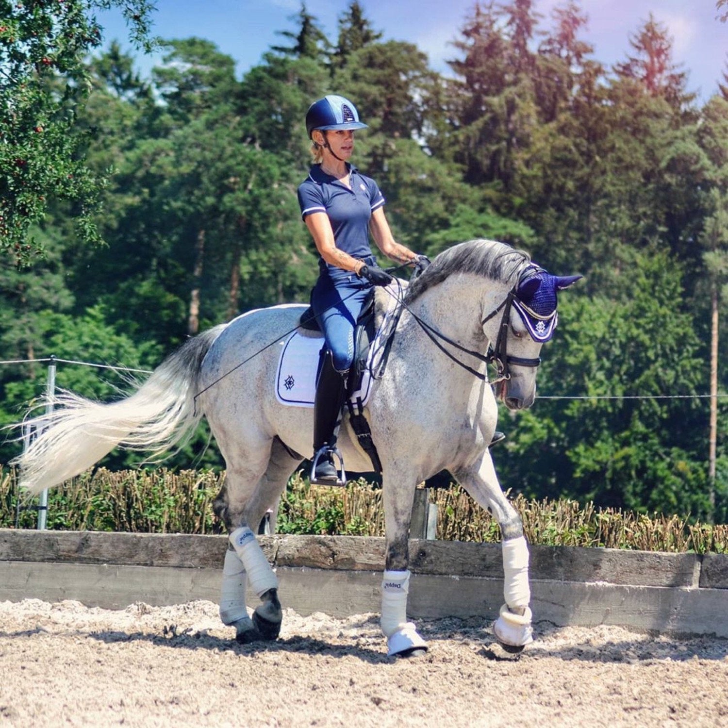 Dapple Equestrian White Dressage Saddle Pad
