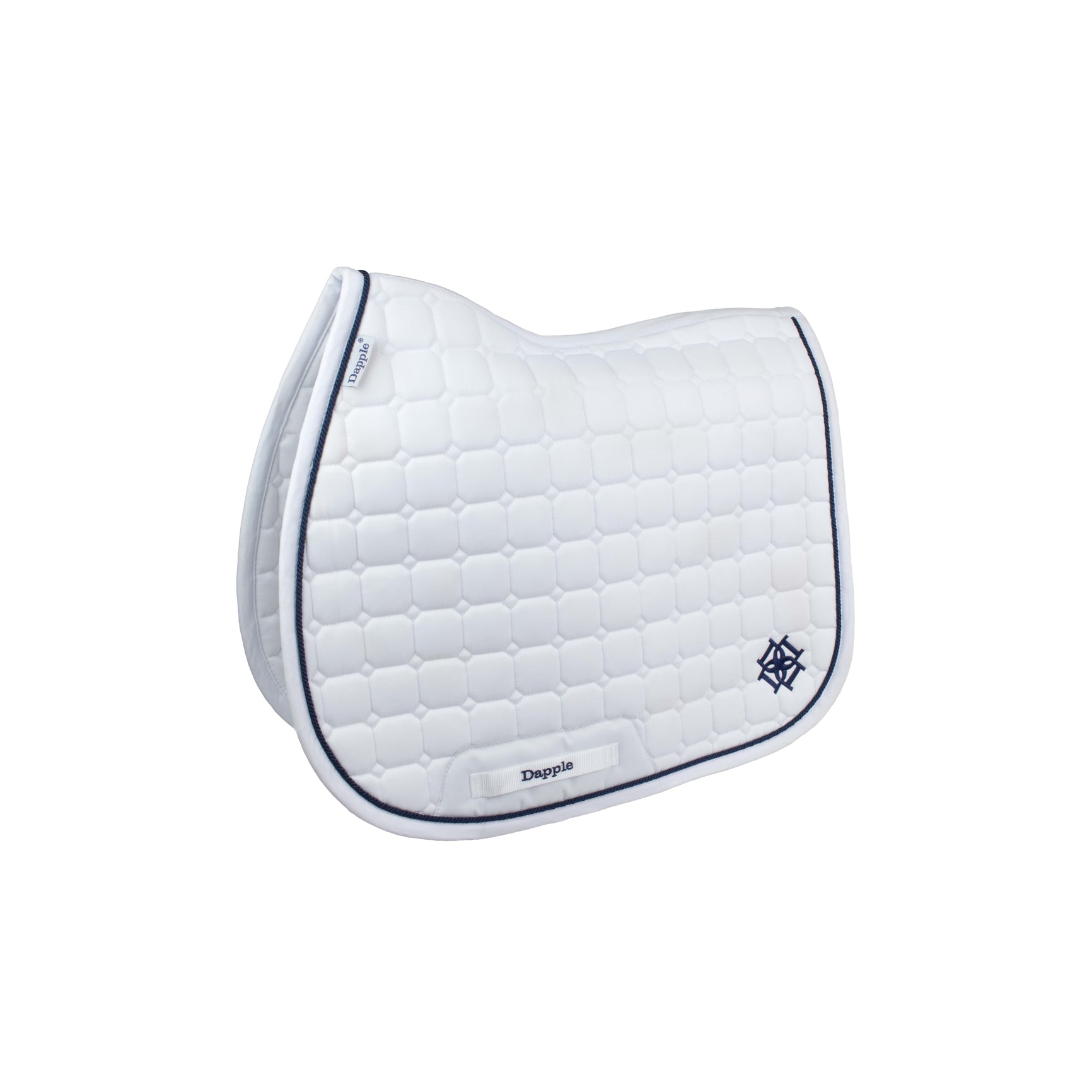 White and Navy Jump Saddle Pad